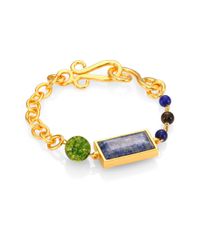 Stephanie Kantis | Metallic Monte Carlo Lapis, Tiger'S Eye & Green Quartz Chain Bracelet | Lyst