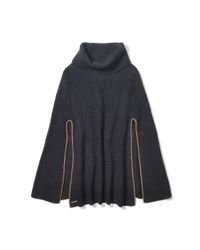 Ralph Lauren | Black Waffle-knit Cape | Lyst