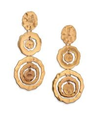 Oscar de la Renta | Metallic Circle Triple-Drop Earrings | Lyst