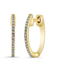 Anne Sisteron - Metallic 14kt Yellow Gold Diamond Huggie Earrings - Lyst