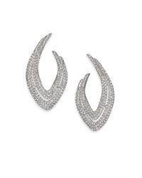Adriana Orsini | Metallic Pavé Crystal Abstract Marquis Earrings | Lyst
