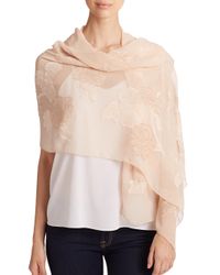 Alexander McQueen | Pink Tweed Roses Silk-blend Shawl | Lyst