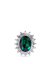 Kenneth Jay Lane | Green Emerald Crystal Ring | Lyst