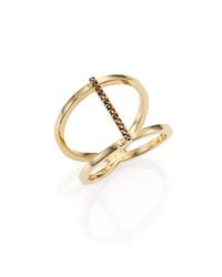 Zoe Chicco | Metallic Black Diamond & 14k Yellow Gold Cross Ring | Lyst