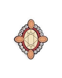 Yazbukey | Multicolor 'gold Diamonds' Gemstone Plexiglas Brooch | Lyst