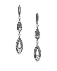 Adriana Orsini | Black Athena Long Leverback Earrings/gunmetal-tone | Lyst