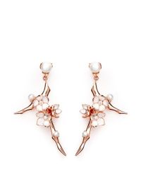 Shaun Leane | Large Branch Diamond And Cultured Pearl Drop Earrings | Lyst