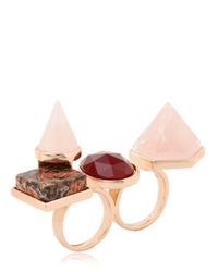 Eddie Borgo | Pink Double Finger Ring | Lyst