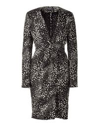 Ferragamo | Black/white Jacquard Dress - Black | Lyst