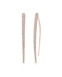 Anne Sisteron - Pink 14kt Rose Gold Diamond Large Wishbone Earrings - Lyst