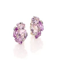 Alexis Bittar Fine | Purple Velvet Marquis Amethyst, Grey Diamond & Sterling Silver Clip-on Earrings | Lyst