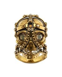 Alexander McQueen | Metallic Harness Skull Ring for Men | Lyst