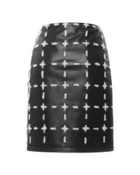 Moschino | Black Leather Chalk Skirt | Lyst
