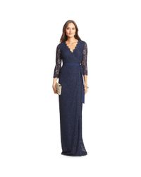 Diane von Furstenberg | Blue Dvf Julianna Lace Long Wrap Dress | Lyst