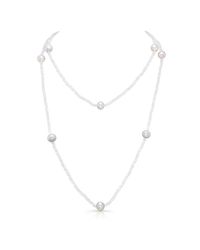 Anne Sisteron - Metallic White Pearl And Crystal Long Layering Necklace - Lyst