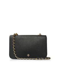 Tory Burch - Black Robinson Soft Saffiano Leather Adjustable Shoulder Bag - Lyst