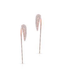 Anne Sisteron - Metallic 14kt Rose Gold Diamond Horn Long Back Bar Earrings - Lyst