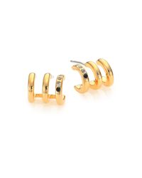 Elizabeth and James | Metallic Tonto Black Spinel & White Topaz Cage Stud Earrings | Lyst