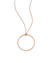 Ginette NY | Pink 18k Rose Gold Baby Circle Pendant Necklace | Lyst
