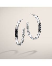 John Hardy | Medium Hoop Earring With Black Sapphire | Lyst