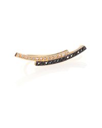 Zoe Chicco | Metallic Black/white Diamond & 14k Yellow Gold Staggered Bar Ear Shield | Lyst