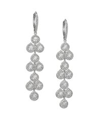 Adriana Orsini | Metallic Teardrop Mosaic Long Earrings/silvertone | Lyst