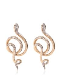 Roberto Cavalli | Metallic Swarovski Serpent Earrings | Lyst