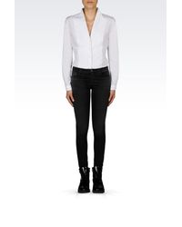 Armani Jeans | Black Skinny Jeans In Denim Satin | Lyst