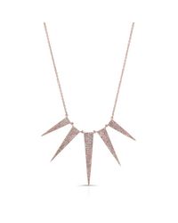Anne Sisteron | Pink 14kt Rose Gold Diamond 5 Spike Necklace | Lyst