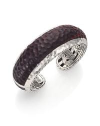 John Hardy | Purple Palu Rose Wood Sterling Silver Cuff Bracelet | Lyst