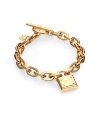 Michael Kors | Metallic Padlock Charm Bracelet/gold | Lyst