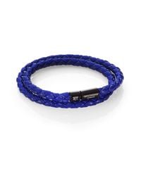 Tateossian | Blue Woven Leather Bracelet | Lyst