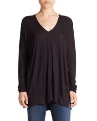 Vince | Black Long-sleeve V-neck Top | Lyst