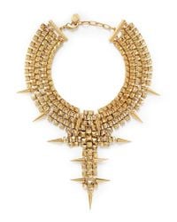 Ela Stone | Metallic Marla Spike Pyramid Chain Plastron Necklace | Lyst