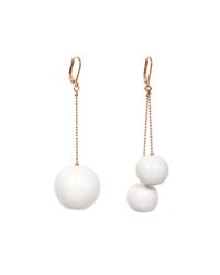Marion Vidal - White Bauble Earrings - Lyst