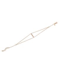 Anne Sisteron - Pink 14kt Rose Gold Diamond Small Bar Double Chain Bracelet - Lyst