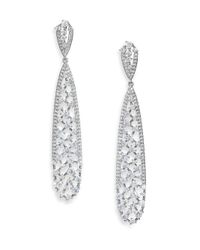 Adriana Orsini | Metallic Frozen Long Teardrop Earrings/silvertone | Lyst