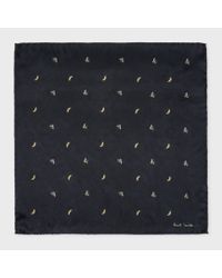 Paul Smith | Blue Men's Navy 'banana' Print Silk Pocket Square for Men | Lyst