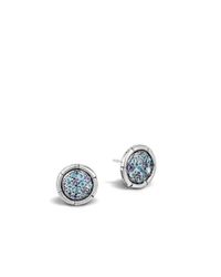 John Hardy | Blue Bamboo Small Round Stud Earrings | Lyst