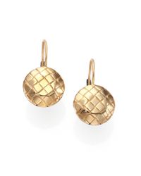 Bottega Veneta | Metallic Oro Bruciato Intreccio Svanito Gold Earrings | Lyst