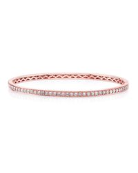 Anne Sisteron | Pink 14kt Rose Gold Diamond Shine Bangle Bracelet | Lyst