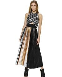 Proenza Schouler | Multicolor Pleated Crepe Cloqué Dress | Lyst