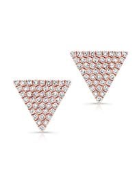 Anne Sisteron - Pink 14kt Rose Gold Large Diamond Triangle Olivia Stud Earrings - Lyst