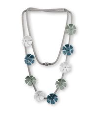 Emporio Armani | Green Metal Necklace with Resin Flowers | Lyst