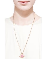 Sydney Evan | Metallic Lips Ruby Disc and Love Charm Necklace | Lyst