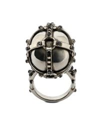 Alexander McQueen | Metallic Harness Skull Ring | Lyst