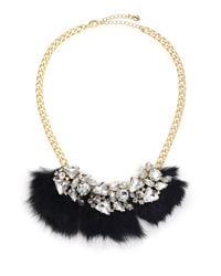 ABS By Allen Schwartz | Black Bitter Not Sweet Jeweled Fur Necklace | Lyst