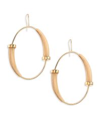 Tory Burch | Metallic Double Horn Drop Hoop Earrings | Lyst