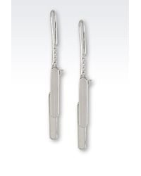 Emporio Armani | Metallic Earrings In Silver And Mother-of-pearl | Lyst