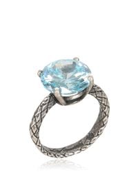Bottega Veneta | Metallic Oxidized Silver Ring With Cubic Zirconia | Lyst